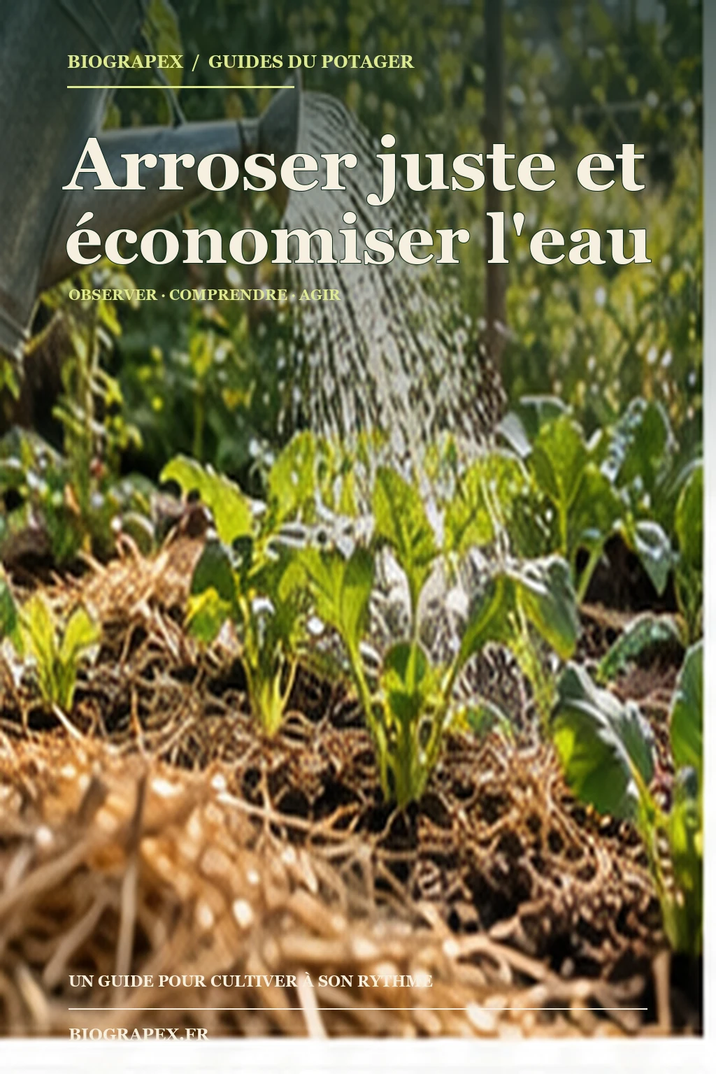 Couverture illustrée de l’ebook Arroser juste et économiser l'eau