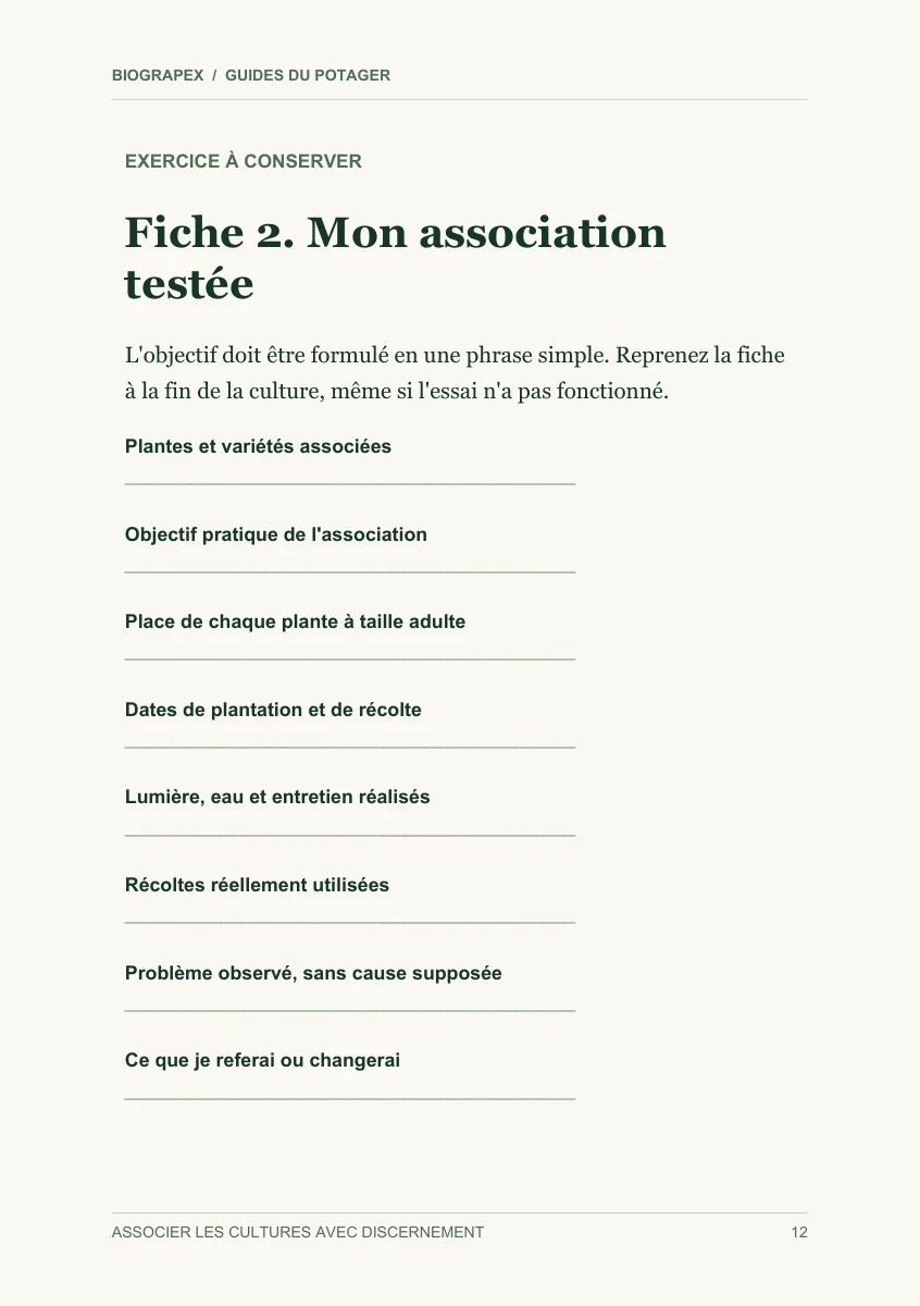 Fiche pratique du guide Associer les cultures avec discernement