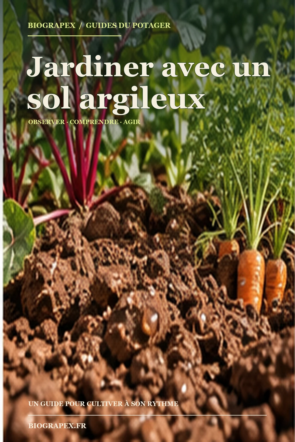 Couverture illustrée de l’ebook Jardiner avec un sol argileux