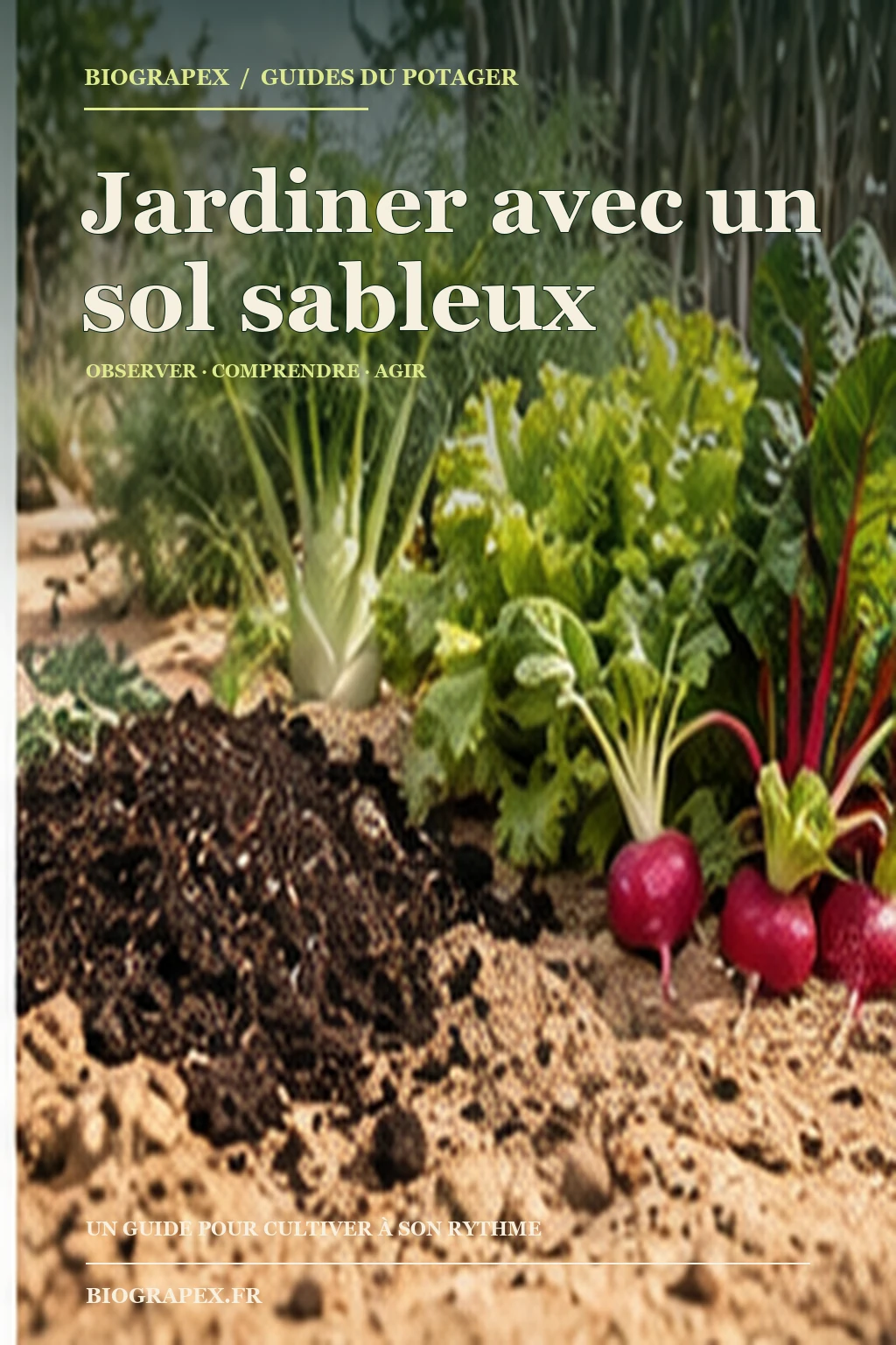 Couverture illustrée de l’ebook Jardiner avec un sol sableux