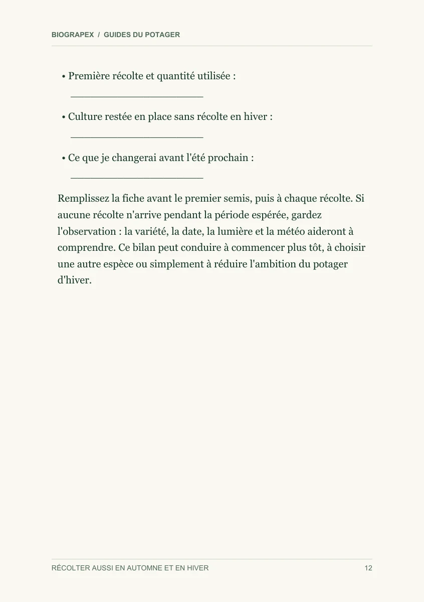 Page intérieure du guide Récolter aussi en automne et en hiver