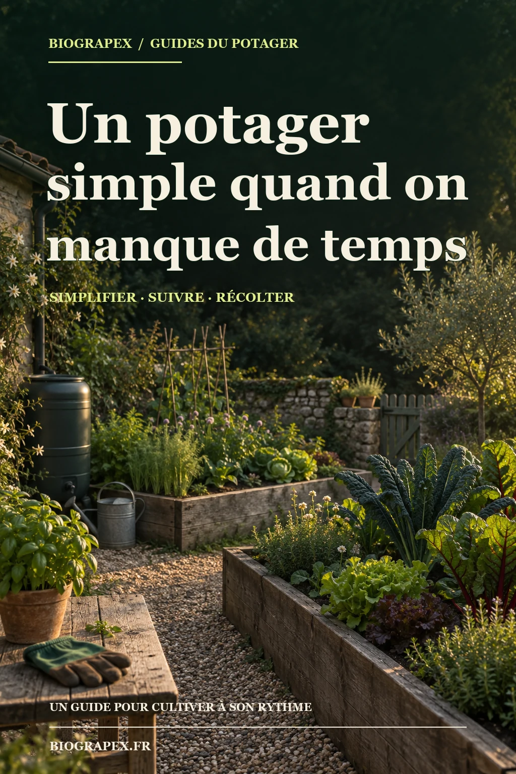 Couverture illustrée de l’ebook Un potager simple quand on manque de temps